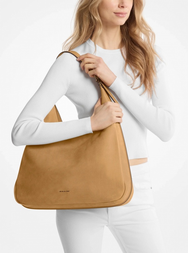 Michael Kors Nolita Large Nubuck Hobo Shoulder Bag