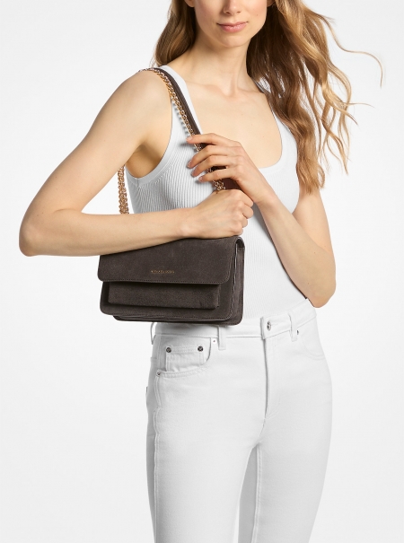 MICHAEL Michael Kors Claire Large Suede Shoulder Bag