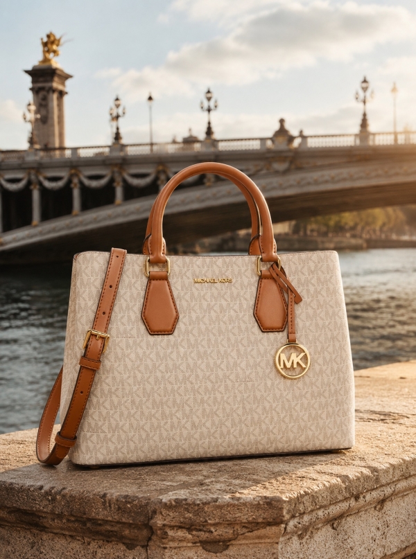 MICHAEL Michael Kors Camille Large Signature Logo Satchel