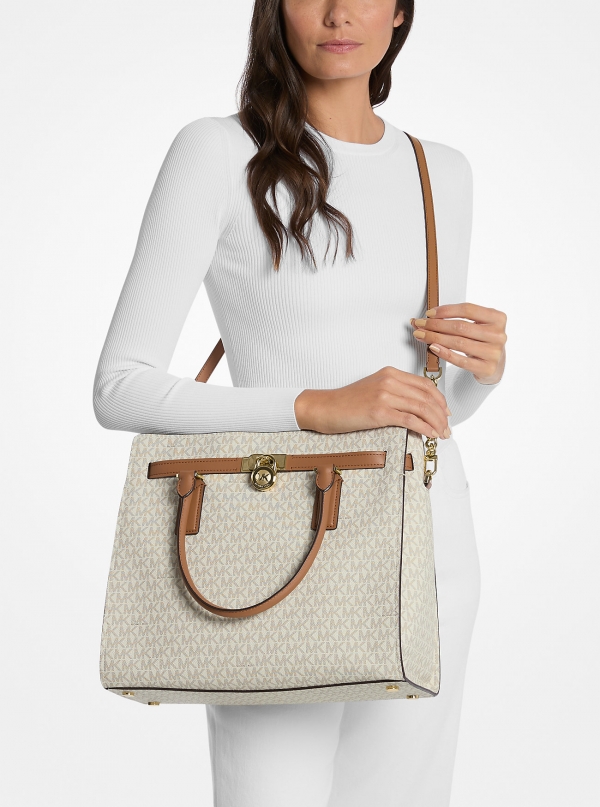 MICHAEL Michael Kors Hamilton Moderne Large Signature Logo Satchel