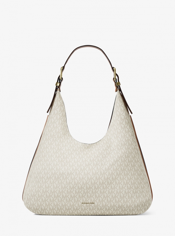 MICHAEL Michael Kors Nolita Large Signature Logo Hobo Shoulder Bag