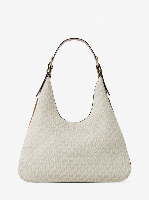 MICHAEL Michael Kors Nolita Large Signature Logo Hobo Shoulder Bag