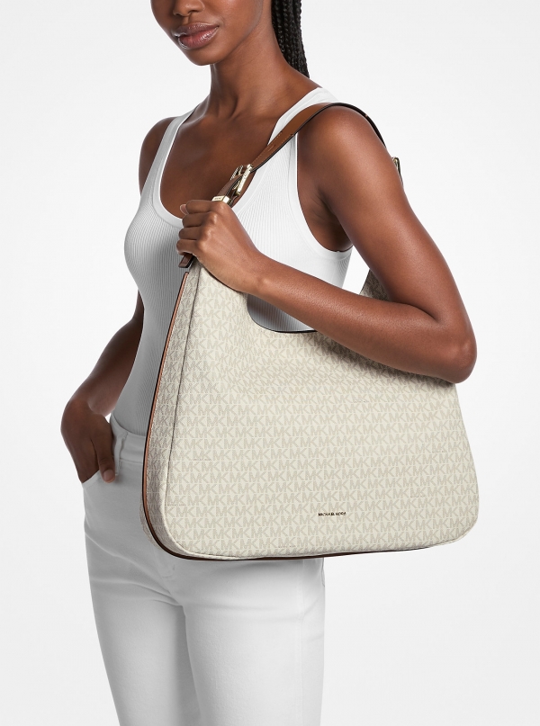 MICHAEL Michael Kors Nolita Large Signature Logo Hobo Shoulder Bag