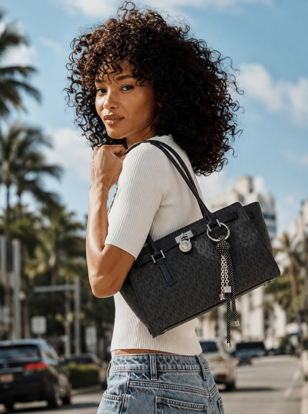 MICHAEL Michael Kors Hamilton Moderne Small Signature Logo Satchel