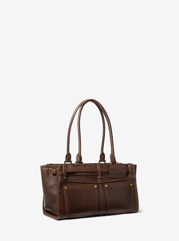 Michael Kors Hamilton Moderne Small Burnished Leather Satchel