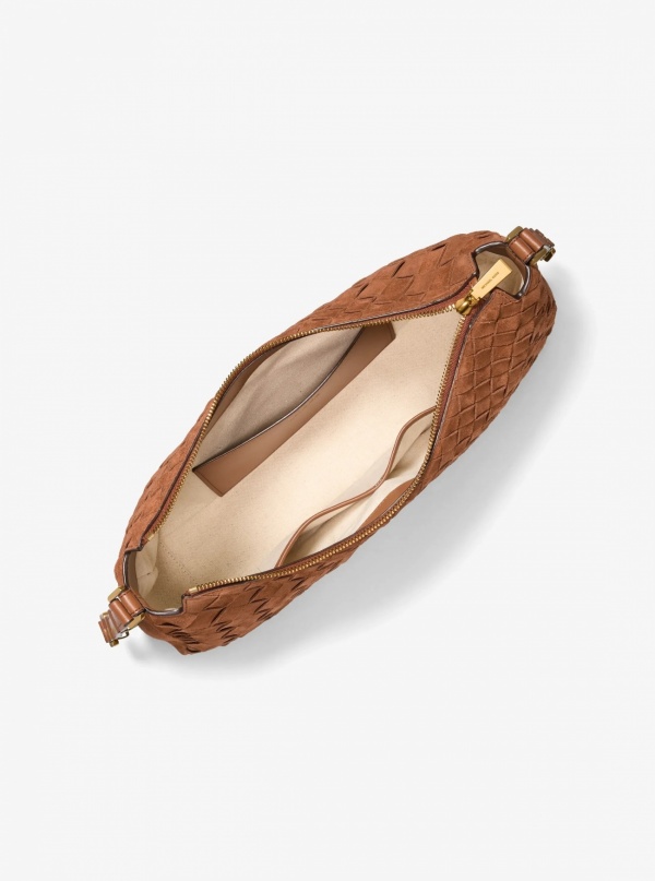 Michael Kors Nolita Medium Hand-Woven Suede Shoulder Bag
