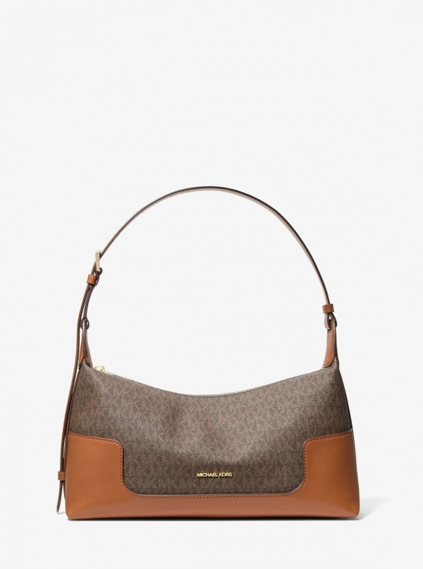 Michael Kors Teddi Medium Signature Logo Slouchy Shoulder Bag