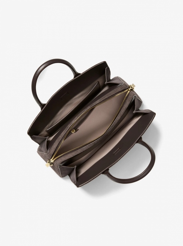 Michael Kors Laila Medium Suede Satchel