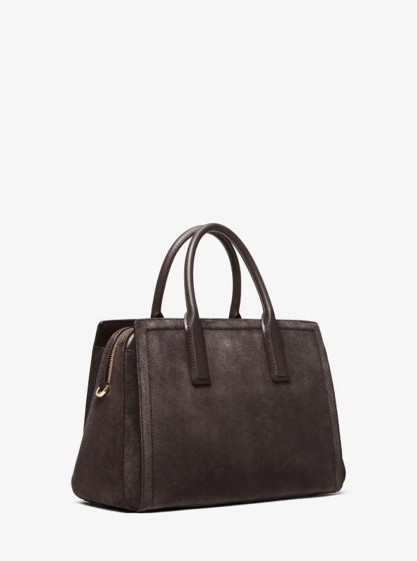 Michael Kors Laila Medium Suede Satchel
