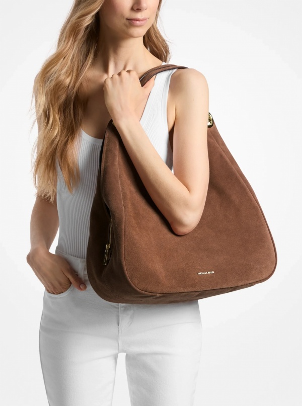Michael Kors Ellie Large Suede Shoulder Bag