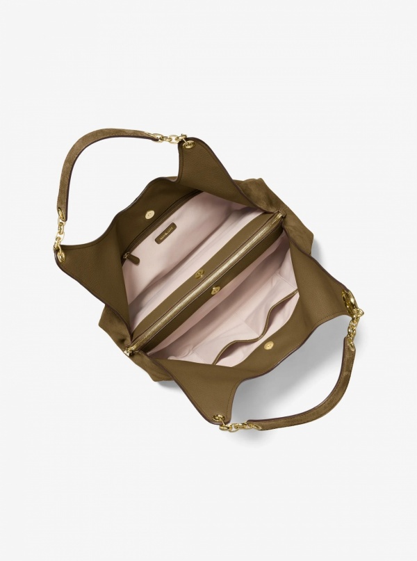 Michael Kors Ellie Large Suede Shoulder Bag