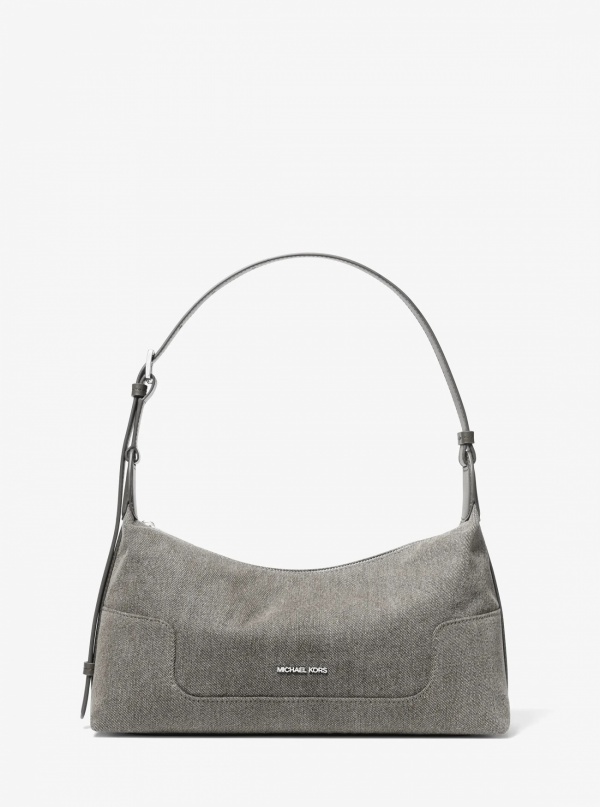 Michael Kors Teddi Medium Washed Denim Shoulder Bag