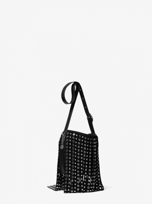 Michael Kors Nolita Small Studded Fringed Suede Messenger Bag