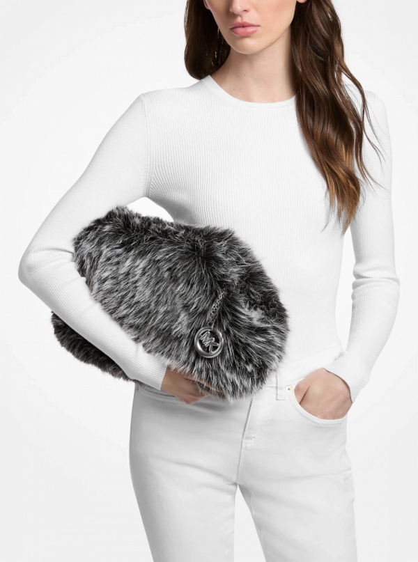 Michael Kors Goldie Large Faux Fur Clutch
