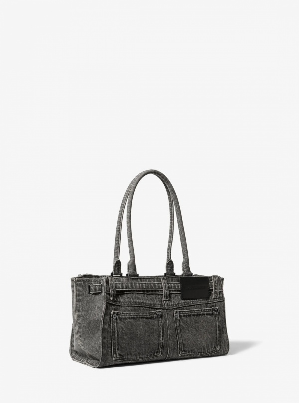 Michael Kors Hamilton Moderne Small Washed Denim Satchel