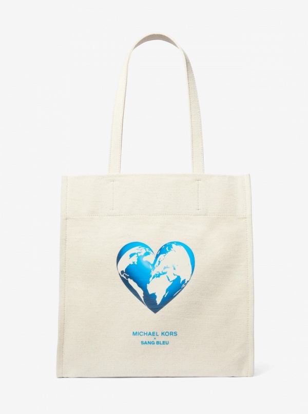 Michael Kors Watch Hunger Stop Cotton Canvas Tote Bag