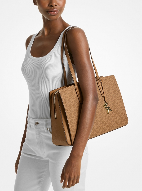 MICHAEL Michael Kors Laila Medium Signature Logo Tote Bag