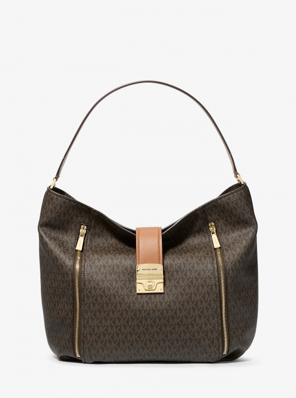 MICHAEL Michael Kors Addie Large Signature Logo Shoulder Bag