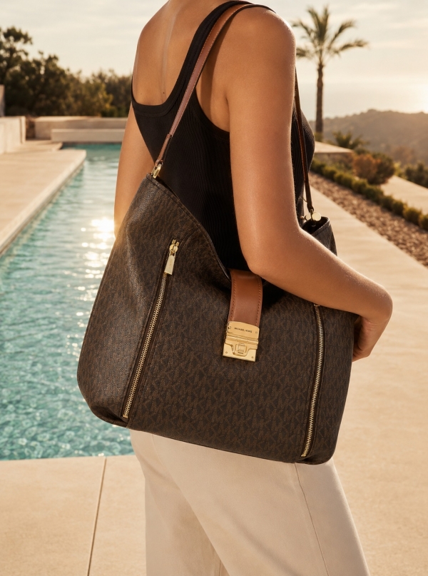 MICHAEL Michael Kors Addie Large Signature Logo Shoulder Bag