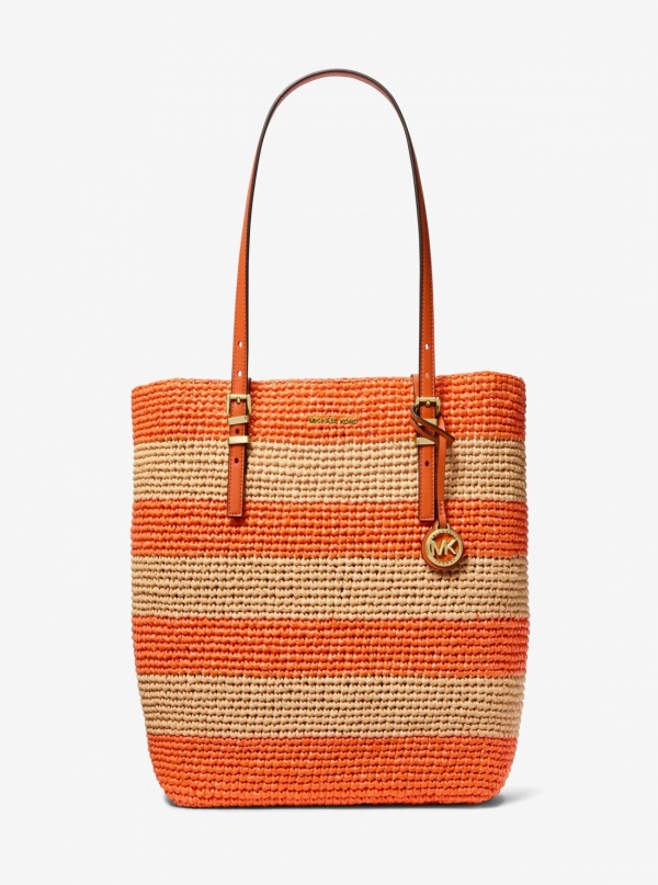 Michael Kors Quinn Large Hand-Crocheted Straw Tote Bag