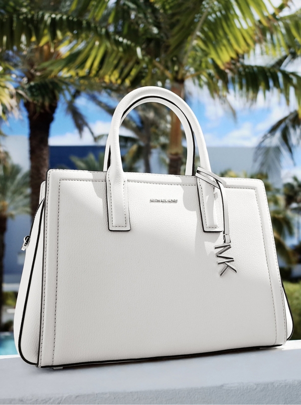 MICHAEL Michael Kors Laila Small Pebbled Leather Satchel