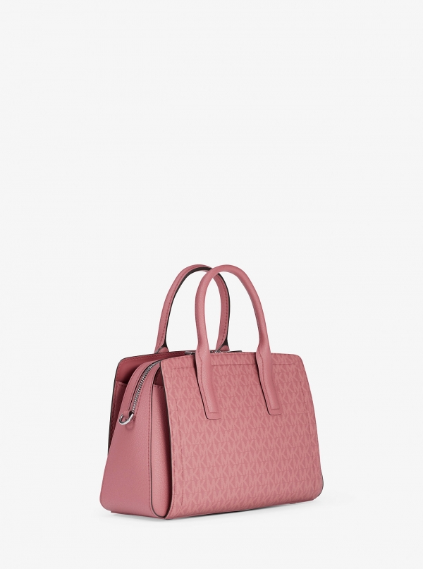 MICHAEL Michael Kors Laila Small Signature Logo Satchel
