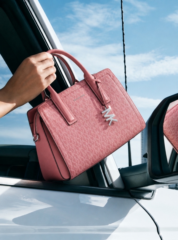 MICHAEL Michael Kors Laila Small Signature Logo Satchel