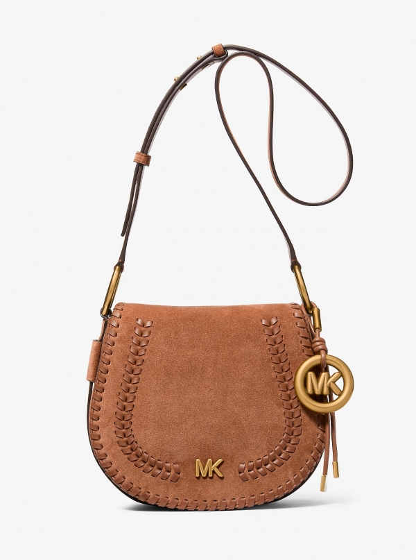 MICHAEL Michael Kors Josie Medium Whipstitched Suede Saddle Bag