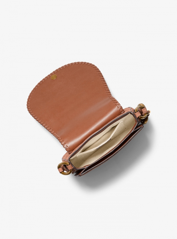 MICHAEL Michael Kors Josie Medium Whipstitched Suede Saddle Bag