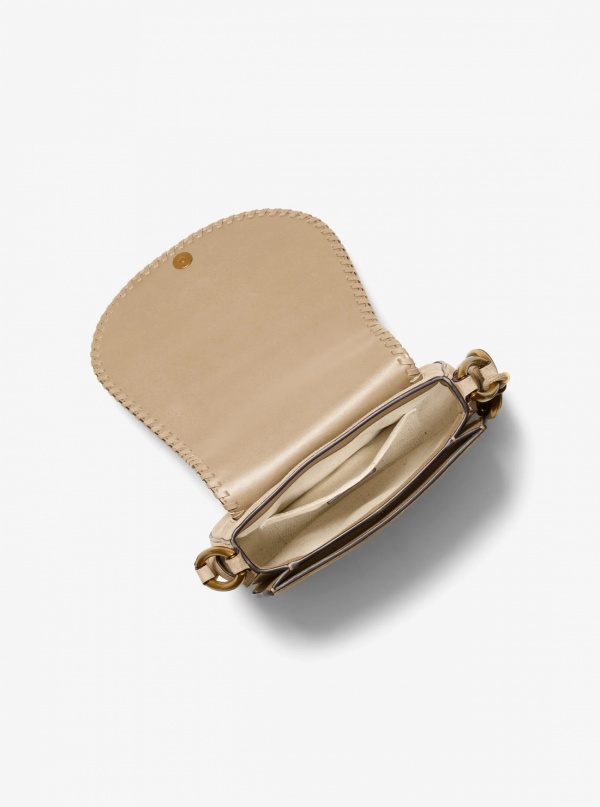 Michael Kors Josie Medium Whipstitched Suede Saddle Bag