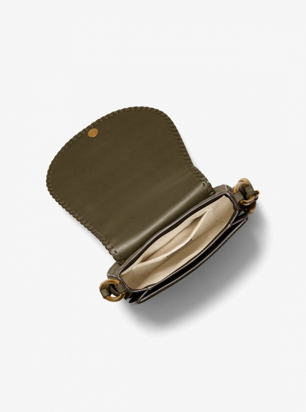 Michael Kors Josie Medium Whipstitched Suede Saddle Bag