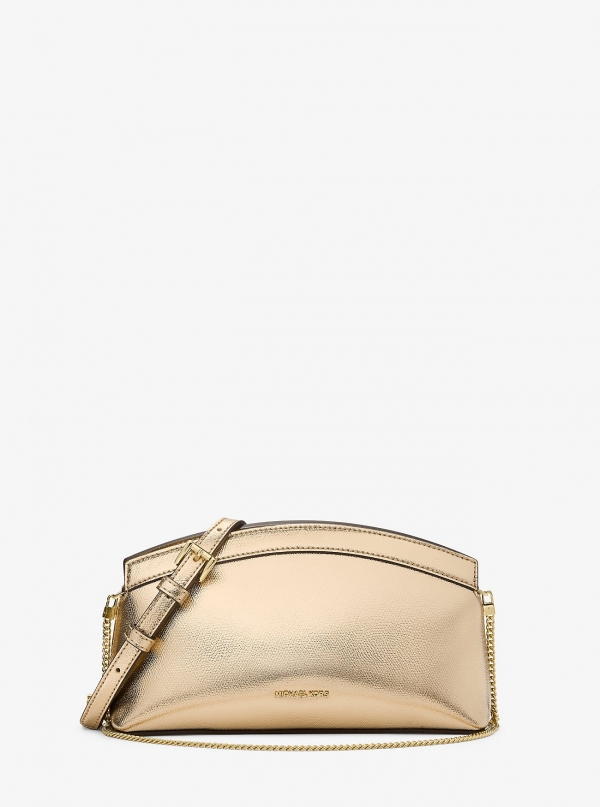 MICHAEL Michael Kors Athena Small Metallic Leather Convertible Clutch