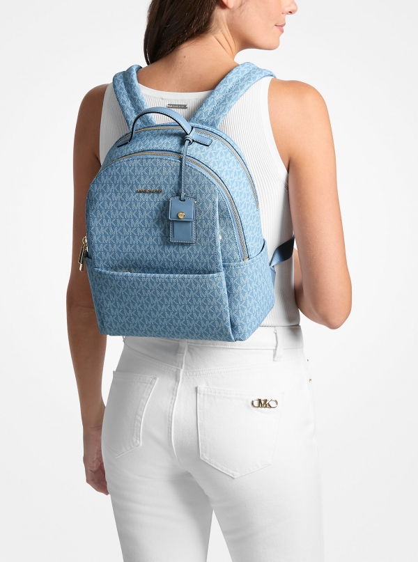 MICHAEL Michael Kors Sable Medium Signature Logo Backpack