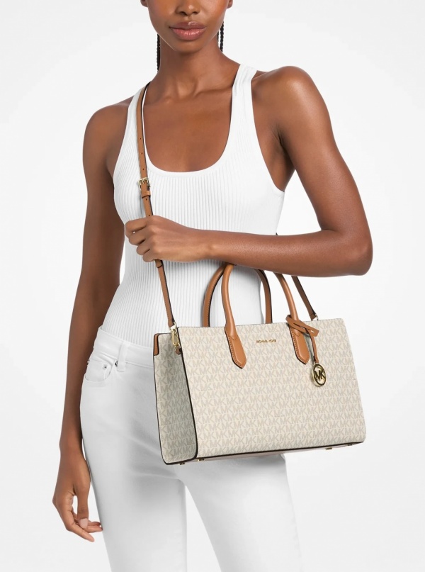 Michael Kors Scarlett Medium Signature Logo Satchel