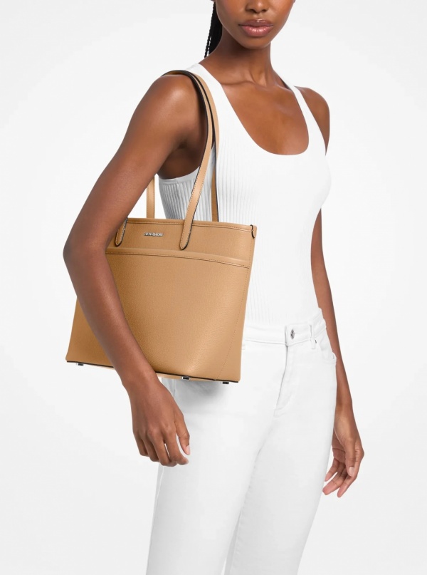 Michael Kors Marlowe Medium Pebbled Leather Pocket Tote Bag