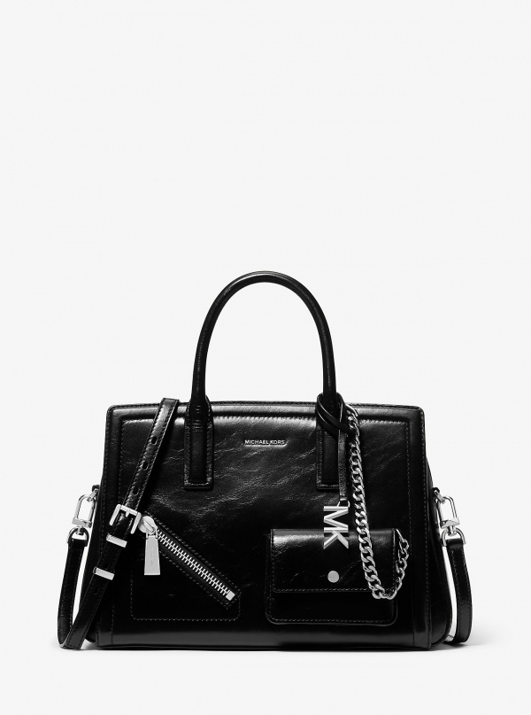 MICHAEL Michael Kors Laila Medium Leather Satchel with Card Case
