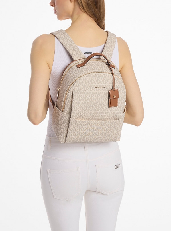 MICHAEL Michael Kors Sable Medium Signature Logo Backpack