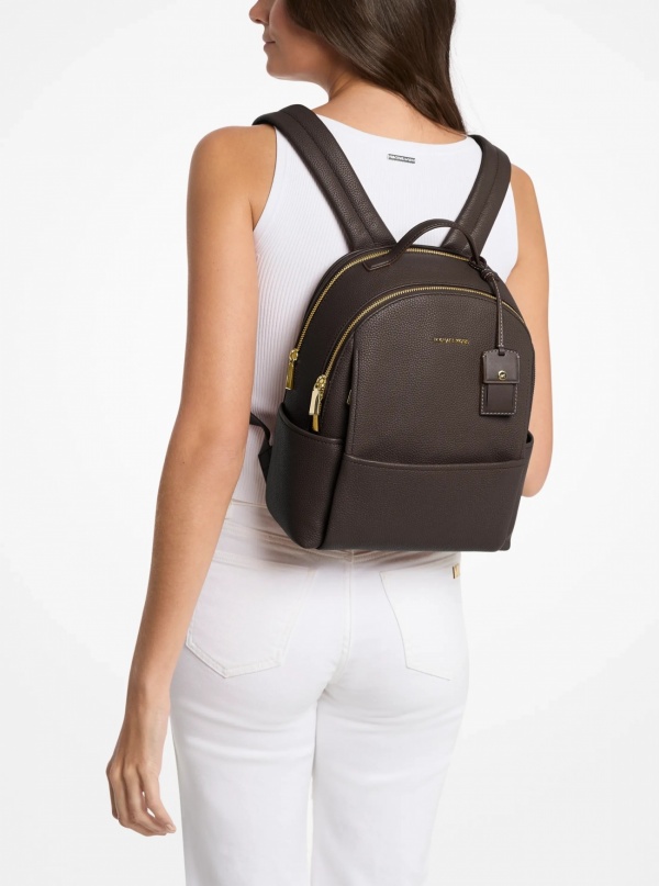 Michael Kors Sable Medium Pebbled Leather Backpack