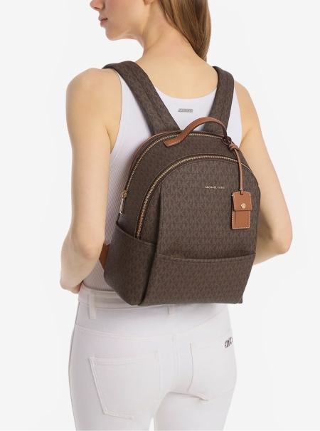 MICHAEL Michael Kors Sable Medium Signature Logo Backpack