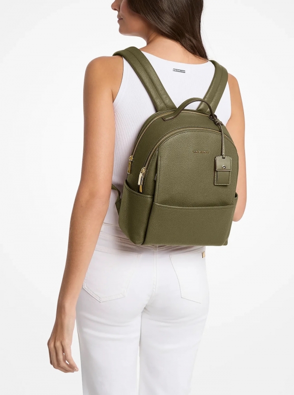 MICHAEL Michael Kors Sable Medium Pebbled Leather Backpack