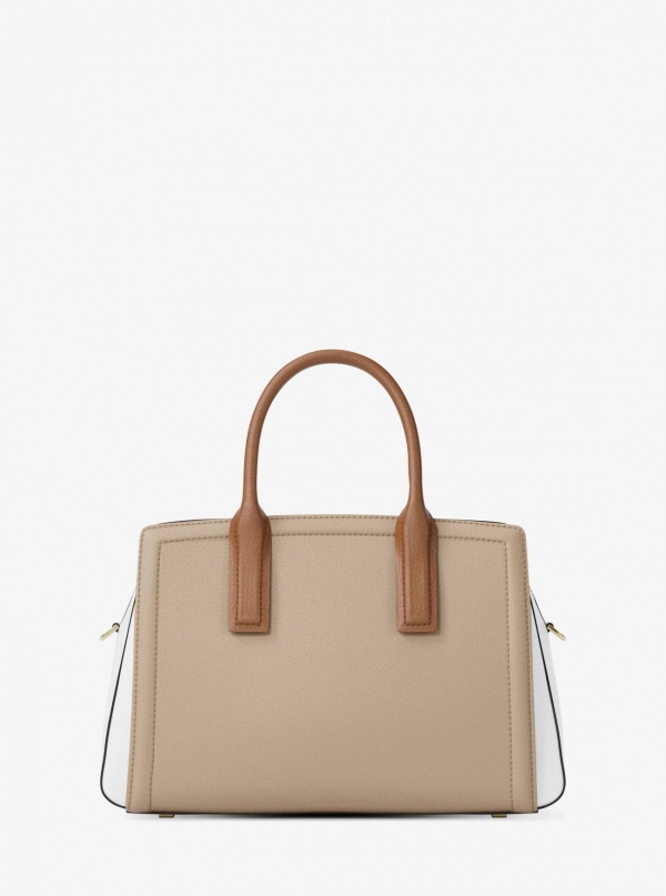 Michael Kors Laila Medium Color-Block Pebbled Leather Satchel