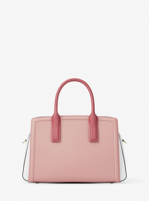 Michael Kors Laila Medium Color-Block Pebbled Leather Satchel