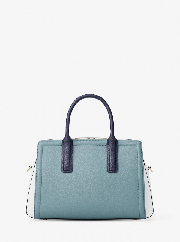 MICHAEL Michael Kors Laila Medium Color-Block Pebbled Leather Satchel
