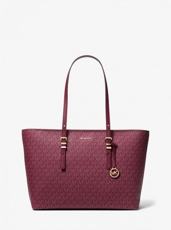 MICHAEL Michael Kors Quinn Large Signature Logo and Leather Tote Bag
