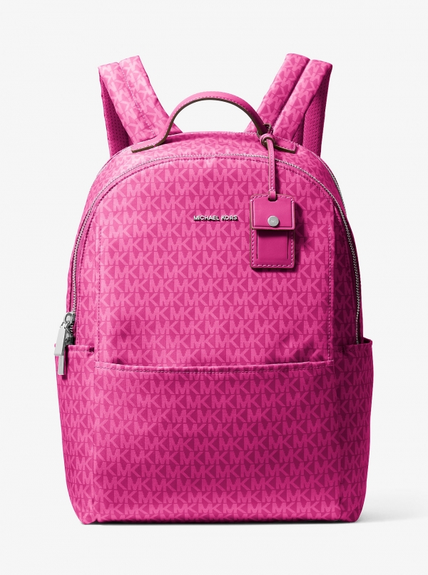 MICHAEL Michael Kors Sable Large Printed Signature Logo Backpack