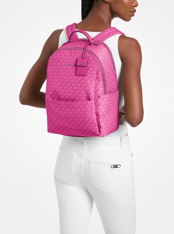MICHAEL Michael Kors Sable Large Printed Signature Logo Backpack