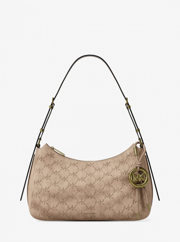 Michael Kors Nolita Medium Whipstitched Logo Leather Shoulder Bag