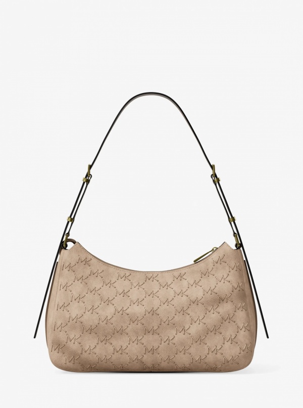 Michael Kors Nolita Medium Whipstitched Logo Leather Shoulder Bag