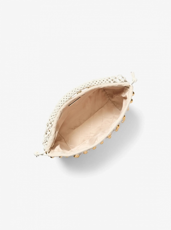 Limited-Edition Gwen Small Studded Hand-Woven Leather Hobo Shoulder Bag
