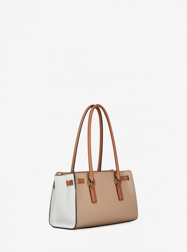 Michael Kors Hamilton Moderne Small Color-Blocked Leather Satchel